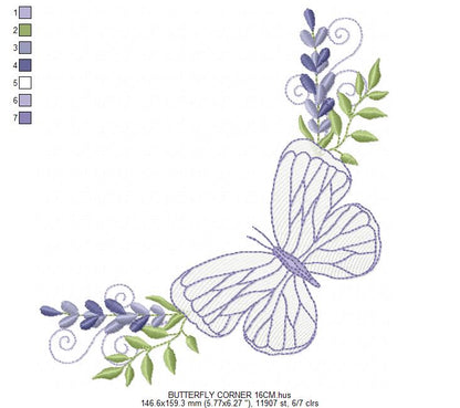 Butterfly embroidery design - Delicate butterfly with laurel frame machine embroidery pattern - Baby Girl file - Instant digital download pes jef dst (Copy) Marcia Embroidery