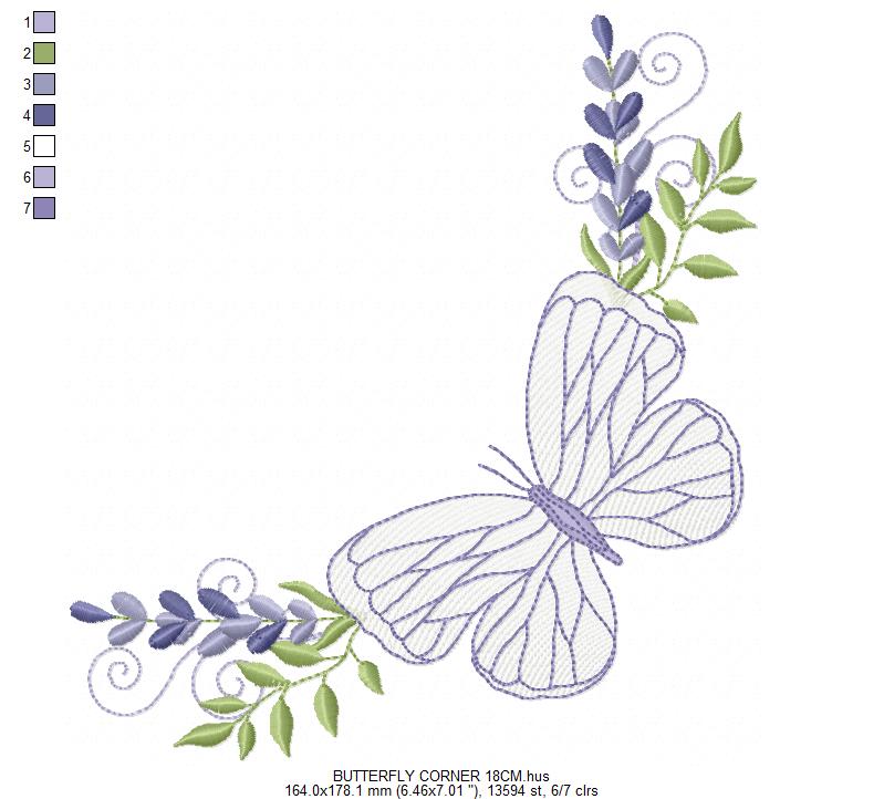 Butterfly embroidery design - Delicate butterfly with laurel frame machine embroidery pattern - Baby Girl file - Instant digital download pes jef dst (Copy) Marcia Embroidery