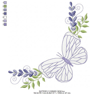 Butterfly embroidery design - Delicate butterfly with laurel frame machine embroidery pattern - Baby Girl file - Instant digital download pes jef dst (Copy) Marcia Embroidery