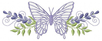 Butterfly embroidery design - Delicate butterfly with laurel frame machine embroidery pattern - Baby Girl file - Instant digital download pes jef dst (Copy) (Copy) Marcia Embroidery