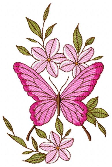 Butterfly embroidery design - Delicate butterfly with flowers machine embroidery pattern - Baby Girl file - Instant digital download pes (Copy) Marcia Embroidery