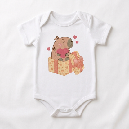 Capybara embroidery designs - Water river animal machine embroidery pattern - Baby boy and girl big guinea pig with heart file - Instant download pes jef dst