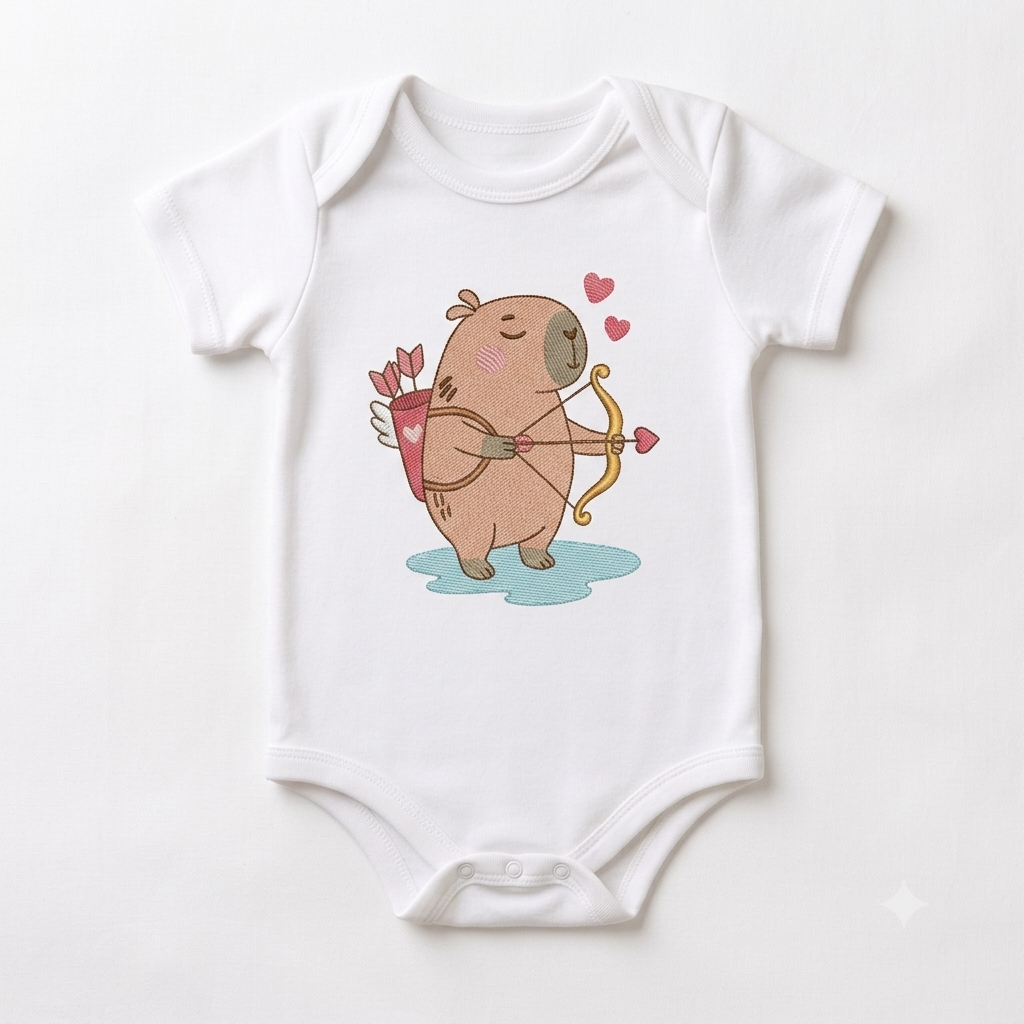 Capybara embroidery designs - Water river animal machine embroidery pattern - Baby boy and girl big guinea pig with bow tie file - Instant download pes jef dst hus