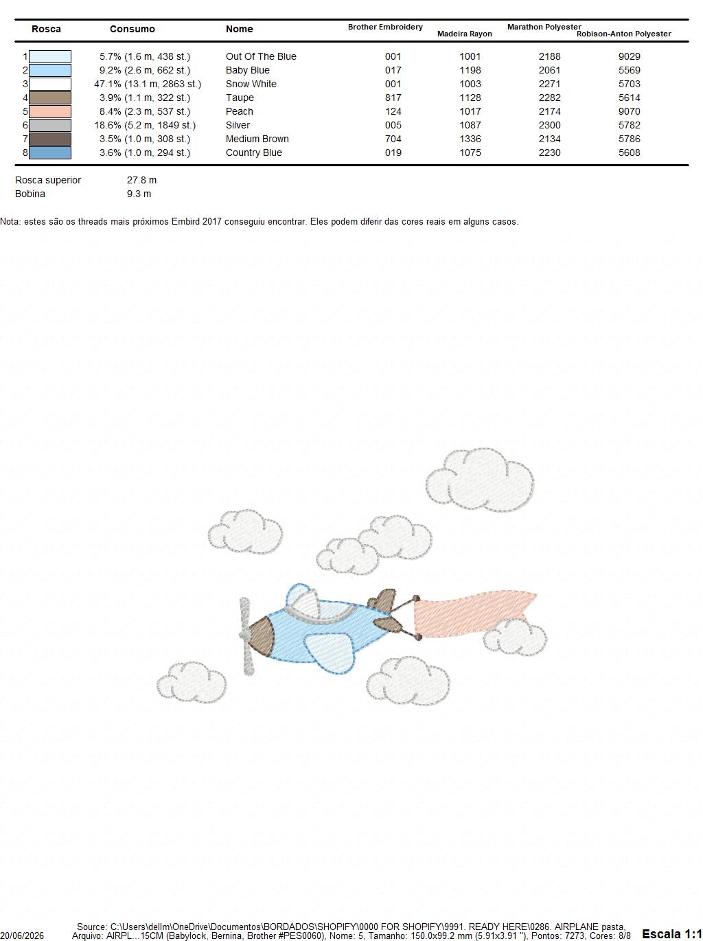 Plane embroidery design - Airplane with clouds and stars machine embroidery pattern - Baby boy file - Instant download (Copy) Marcia Embroidery