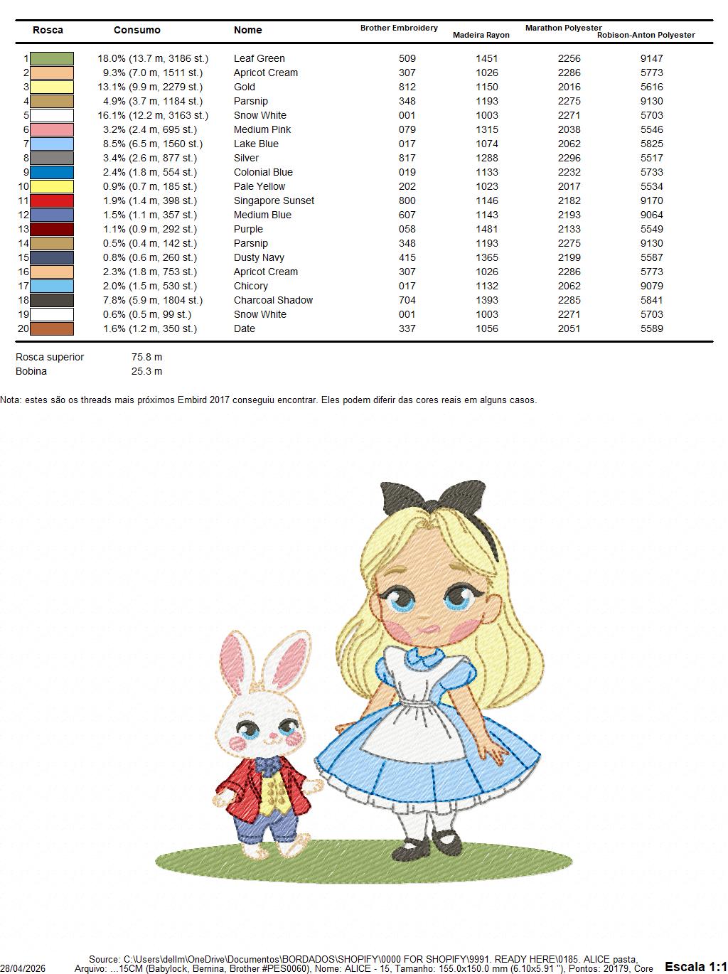 Alice embroidery design - Disney Princess machine embroidery patterns - Instant digital download (Copy) Marcia Embroidery