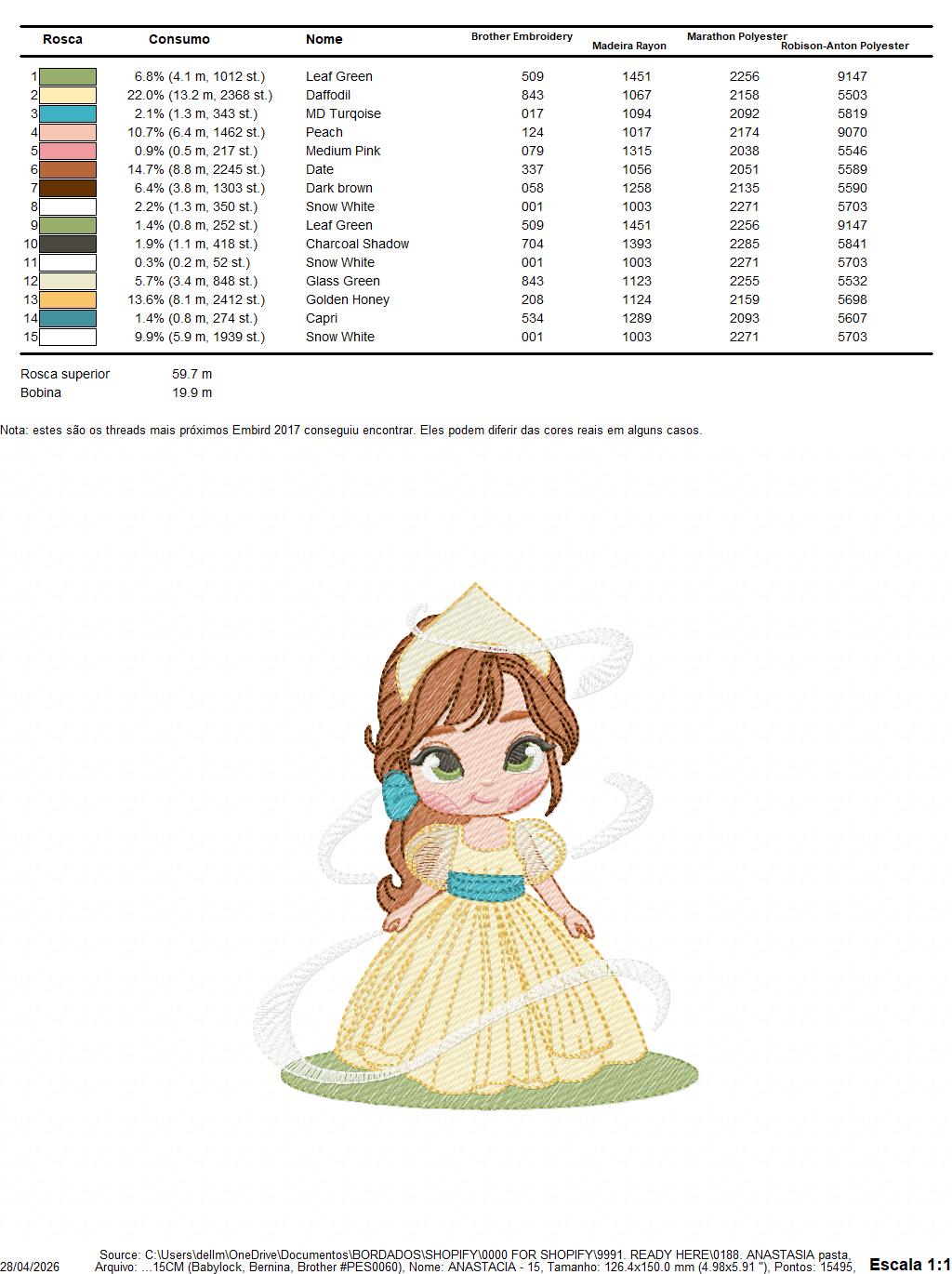 Anastasia embroidery design - Disney Princess machine embroidery patterns - Instant digital download (Copy) Marcia Embroidery
