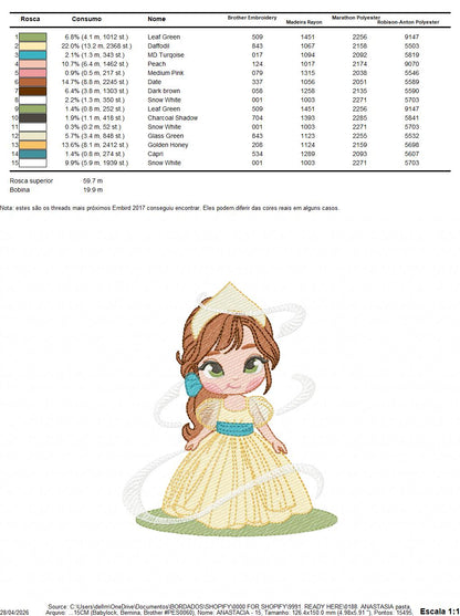 Anastasia embroidery design - Disney Princess machine embroidery patterns - Instant digital download (Copy) Marcia Embroidery