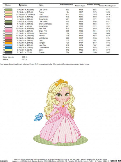 Aurora embroidery design - Disney Princess machine embroidery patterns - Instant digital download (Copy) Marcia Embroidery