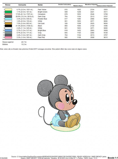 Mickey embroidery design - Mickey Mouse machine embroidery pattern - Baby Boy file - Instant digital download (Copy) Marcia Embroidery