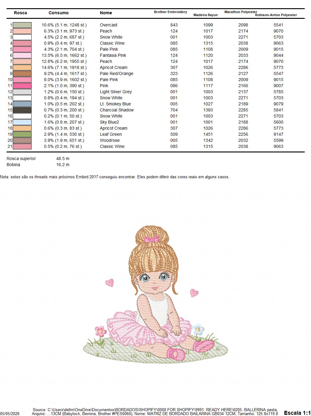 Ballerina embroidery design - Ballet dancer with tutu machine embroidery pattern - Baby girl file - Instant download pes jef dst Marcia Embroidery