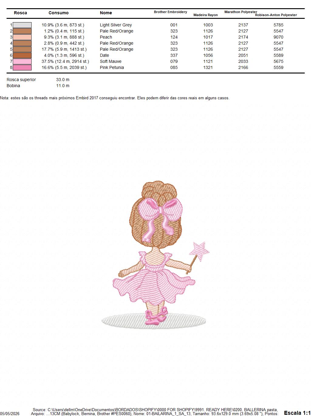 Ballerina embroidery designs - Ballet dancer machine embroidery pattern - Baby girl file - Instant download (Copy) Marcia Embroidery