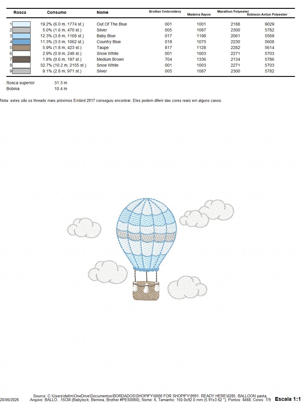Hot air Balloon embroidery designs - Pink Balloon with birds and hearts machine embroidery pattern - Baby Girl file - instant download pes (Copy) Marcia Embroidery