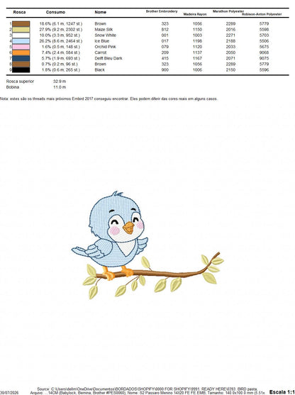 Bird embroidery design - Baby Boy Bird machine embroidery pattern - Family Couple with flowers file - Instant digital download pes jef