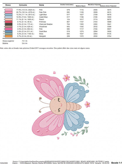 Mini Butterfly embroidery design - Delicate small butterfly machine embroidery pattern - Mini embroidery file - Instant digital download pes (Copy) Marcia Embroidery