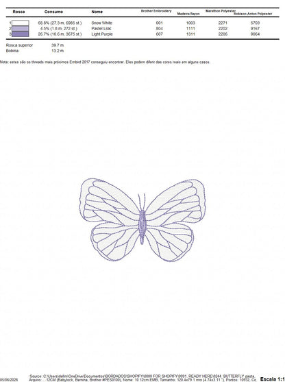 Butterfly embroidery design - Delicate butterfly with hearts machine embroidery pattern - Baby Girl file - Instant digital download pes jef dst (Copy) Marcia Embroidery