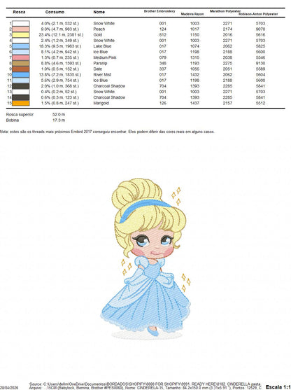 Cindarella embroidery design - Disney Princess machine embroidery patterns - Instant digital download (Copy) (Copy) Marcia Embroidery
