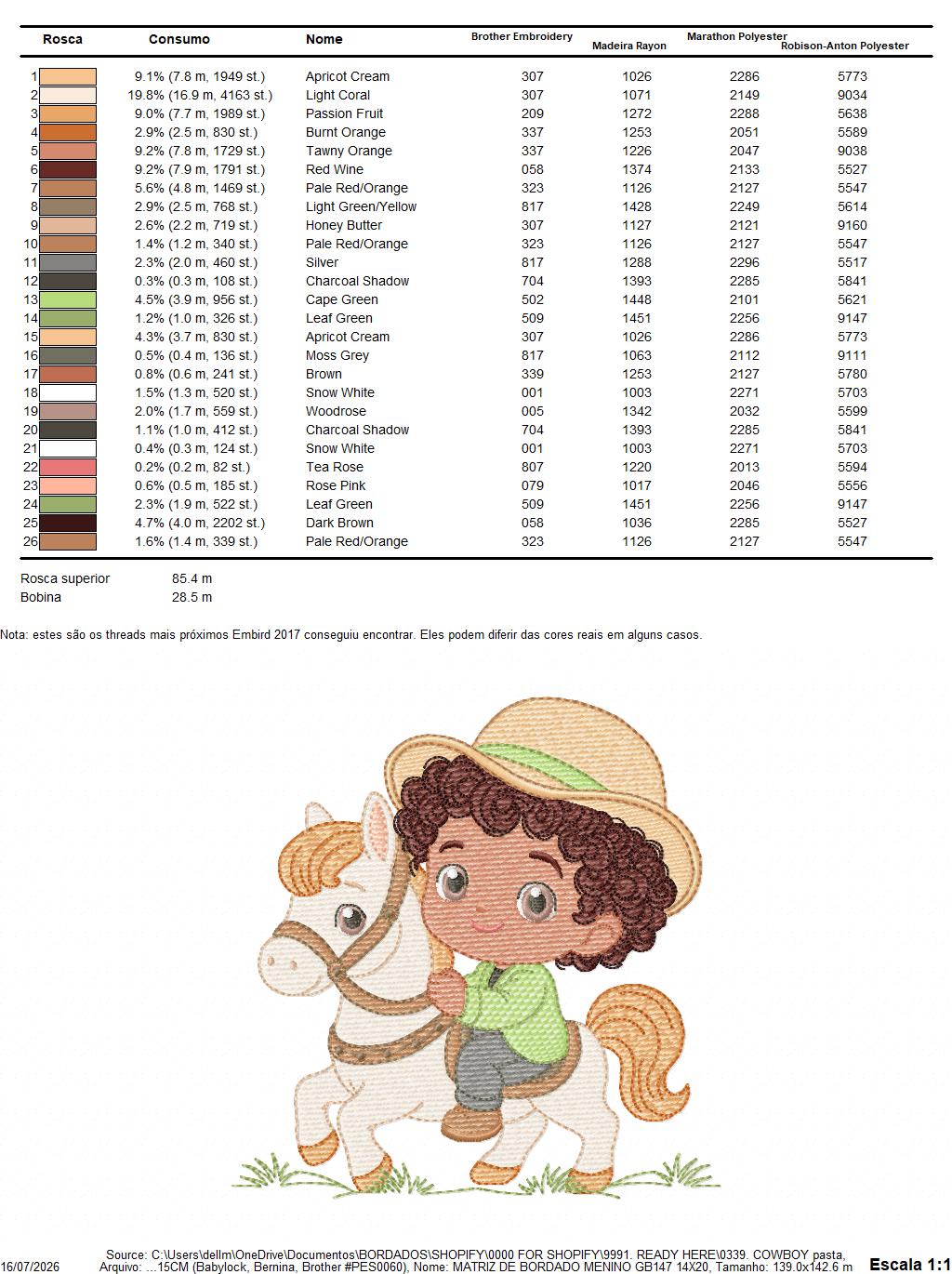 Cowboy Embroidery Design – Baby Boy Country Ranch Wrangler File (Instant Download)