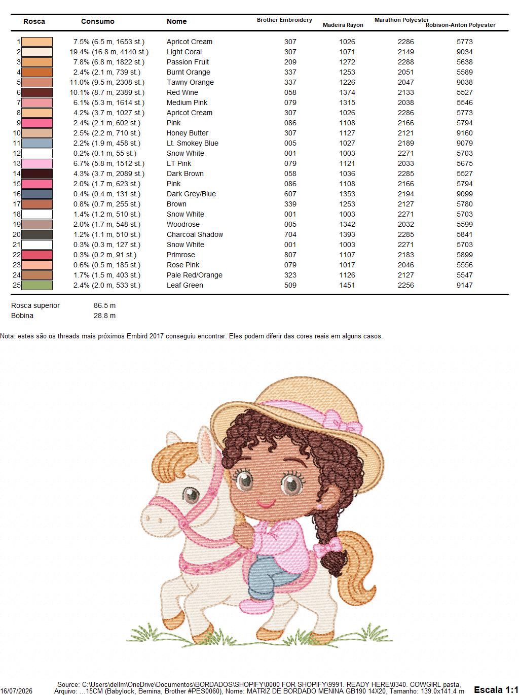 Cowgirl Embroidery Design – Baby girl Country Ranch Wrangler File (Instant Download)
