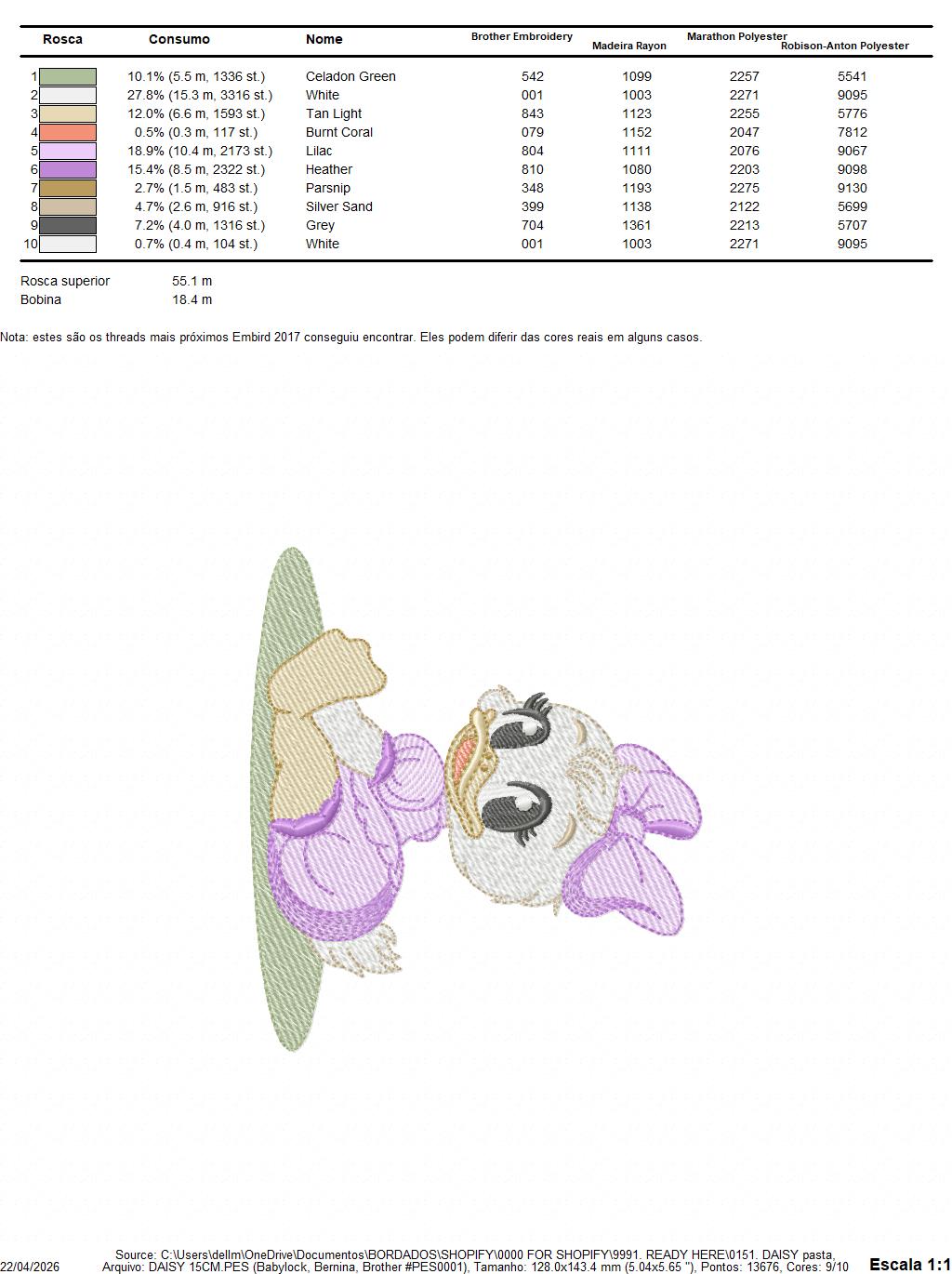 DAISY embroidery design - Minnie Mouse machine embroidery pattern - Baby Girl file - Instant digital download pes jef dst (Copy) Marcia Embroidery