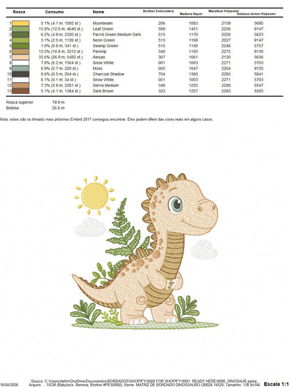 Dinosaur embroidery designs - Dino embroidery design machine embroidery pattern - instant download - Tyrannosaurus embroidery file T rex pes (Copy) Marcia Embroidery