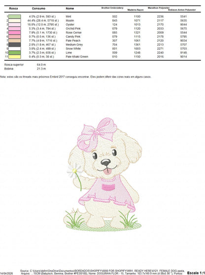 Female Dog embroidery designs - Doggie embroidery design machine embroidery pattern - Puppy embroidery - Pet embroidery - instant download (Copy) Marcia Embroidery