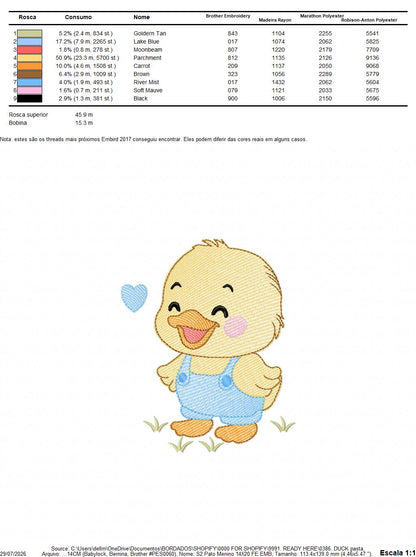Baby Boy Duck embroidery design - Lake water animal with flowers machine embroidery pattern - Baby Girl file - Instant digital download