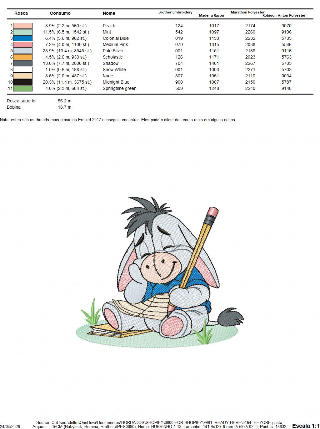 Eeyore embroidery design - Winnie the Pooh Bear Cartoon machine embroidery pattern - Baby boy and girl file - Instant digital download pes - Marcia Embroidery