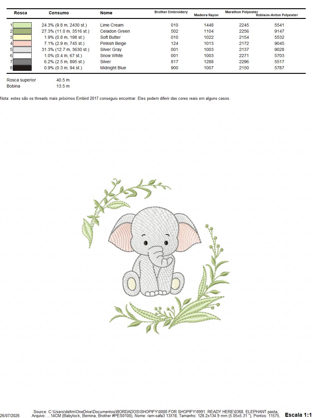 Elephant embroidery design - Safari Wild Animal machine embroidery pattern - Instant digital download pes jef dst