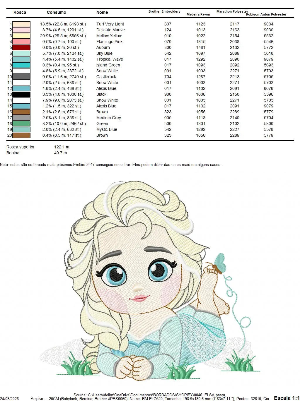 Elsa embroidery designs - Disney princess machine embroidery patterns - Baby girl file - Instant digital download pes jef dst exp hus vp3 Marcia Embroidery