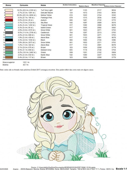 Elsa embroidery designs - Disney princess machine embroidery patterns - Baby girl file - Instant digital download pes jef dst exp hus vp3 Marcia Embroidery