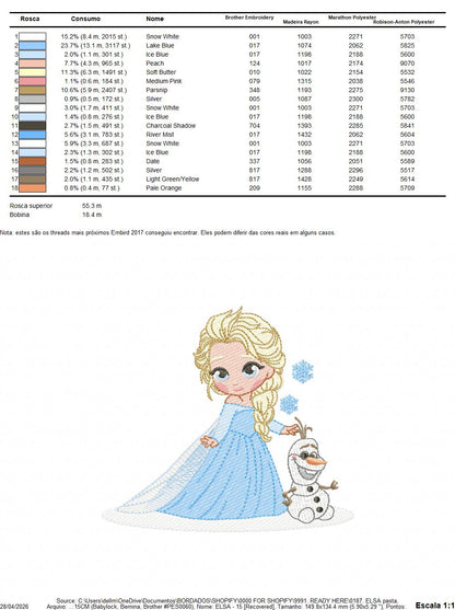 Elsa embroidery design - Disney Princess machine embroidery patterns - Instant digital download (Copy) (Copy) Marcia Embroidery