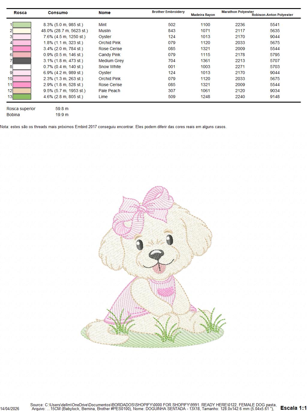 Female Dog embroidery designs - Doggie embroidery design machine embroidery pattern - Puppy embroidery - Pet embroidery - instant download (Copy) Marcia Embroidery