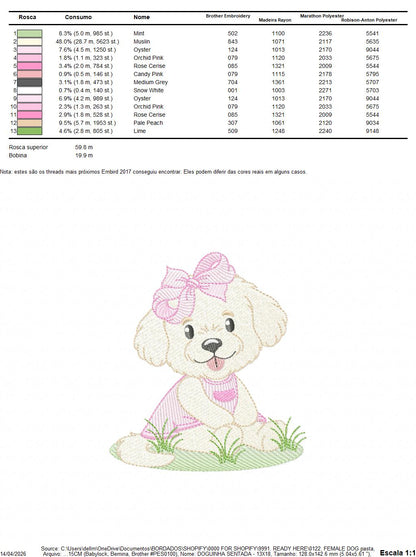Female Dog embroidery designs - Doggie embroidery design machine embroidery pattern - Puppy embroidery - Pet embroidery - instant download (Copy) Marcia Embroidery