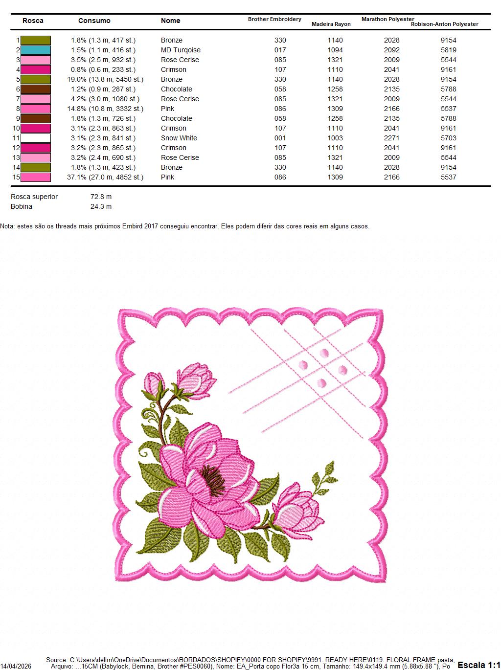 Monogram Frame embroidery designs - Flower embroidery design machine embroidery pattern - Floral wreath embroidery file - digital download (Copy) Marcia Embroidery