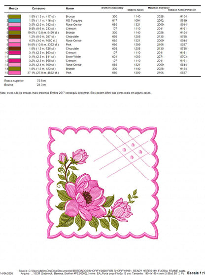 Monogram Frame embroidery designs - Flower embroidery design machine embroidery pattern - Floral wreath embroidery file - digital download (Copy) Marcia Embroidery