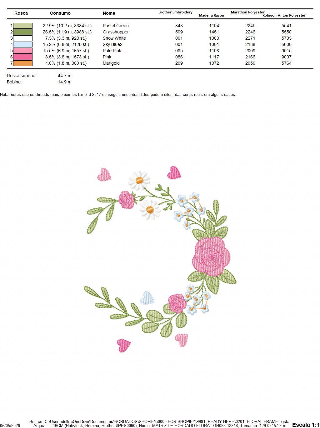 Monogram Floral Frame embroidery designs - Roses Frame machine embroidery pattern - Floral wreath garland file - Instant download pes jef (Copy) Marcia Embroidery