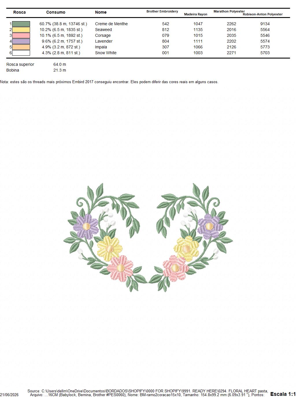 Floral heart embroidery design - Heart with flowers frame machine embroidery pattern - Baby girl file - Instant digital download pes jef (Copy) Marcia Embroidery