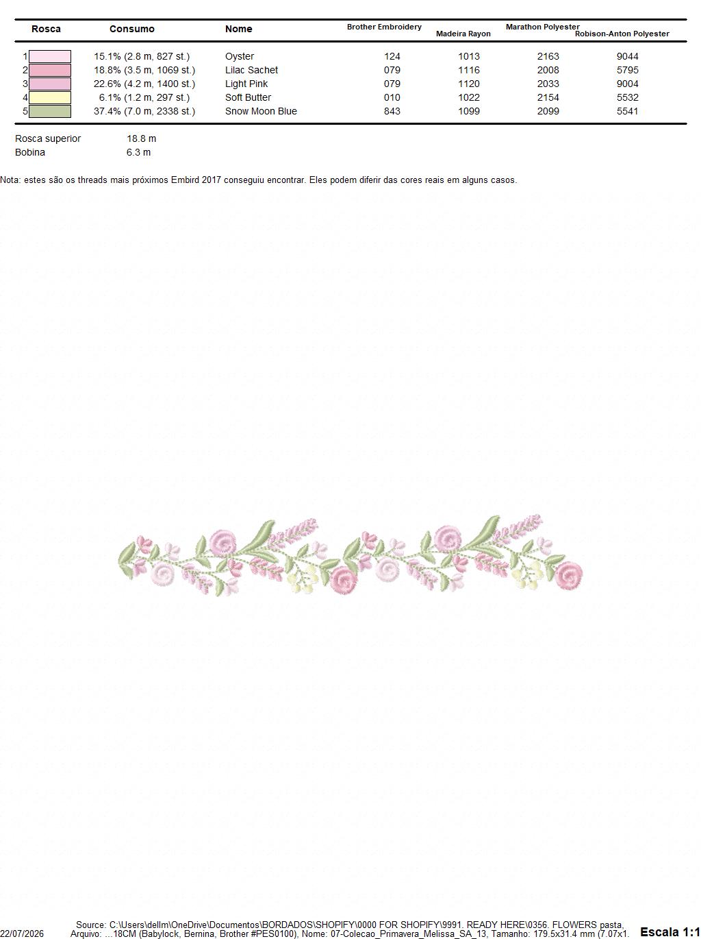 Floral Divider embroidery design - Line of Roses machine embroidery pattern - Floral Kitchen Towel - Instant digital download pes jef