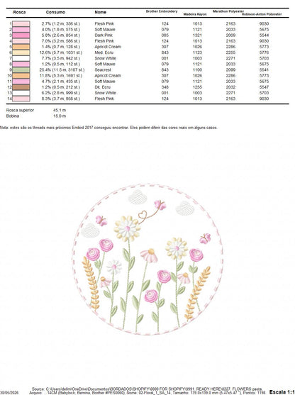 Flower Garden embroidery designs - Flower and Butterfly machine embroidery pattern - Floral bouquet Kitchen Towel - Instant digital download (Copy) Marcia Embroidery