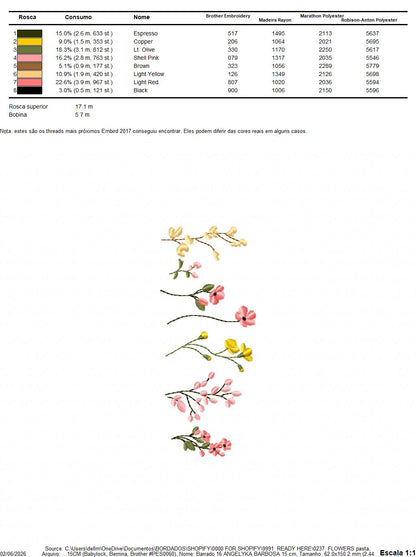 Flower Garden embroidery designs - Flower and Butterfly machine embroidery pattern - Floral bouquet Kitchen Towel - Instant digital download (Copy) (Copy) Marcia Embroidery