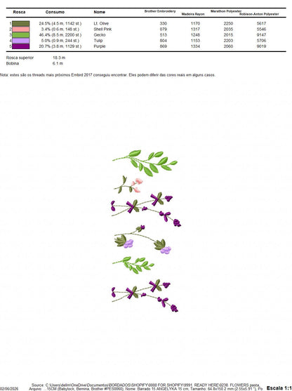 Flower Garden embroidery designs - Flower and Butterfly machine embroidery pattern - Floral bouquet Kitchen Towel - Instant digital download (Copy) Marcia Embroidery