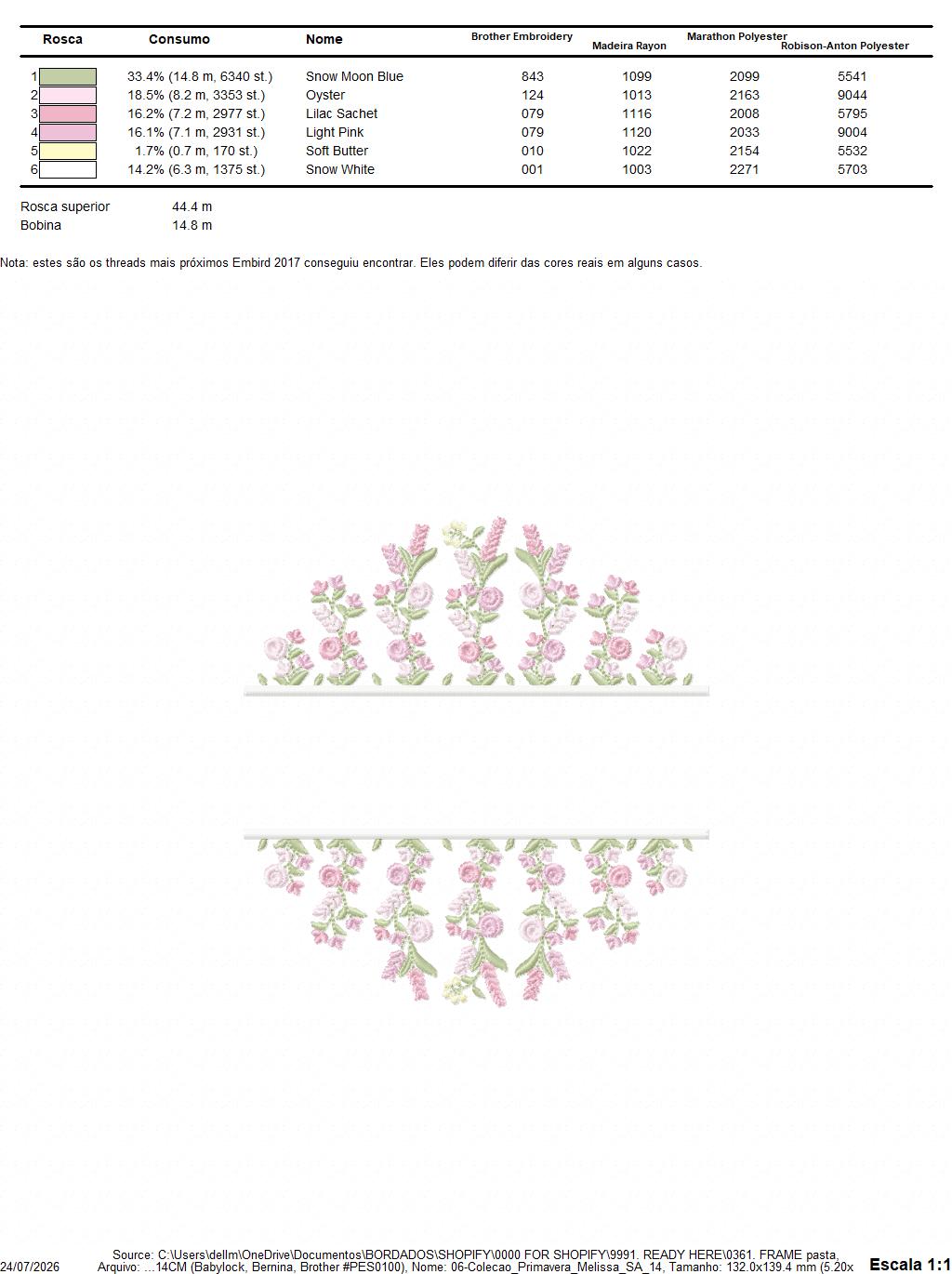Floral frame embroidery design - Flower Frame with splir for name machine embroidery pattern - Floral bouquet Kitchen Towel - Instant digital download pes jef