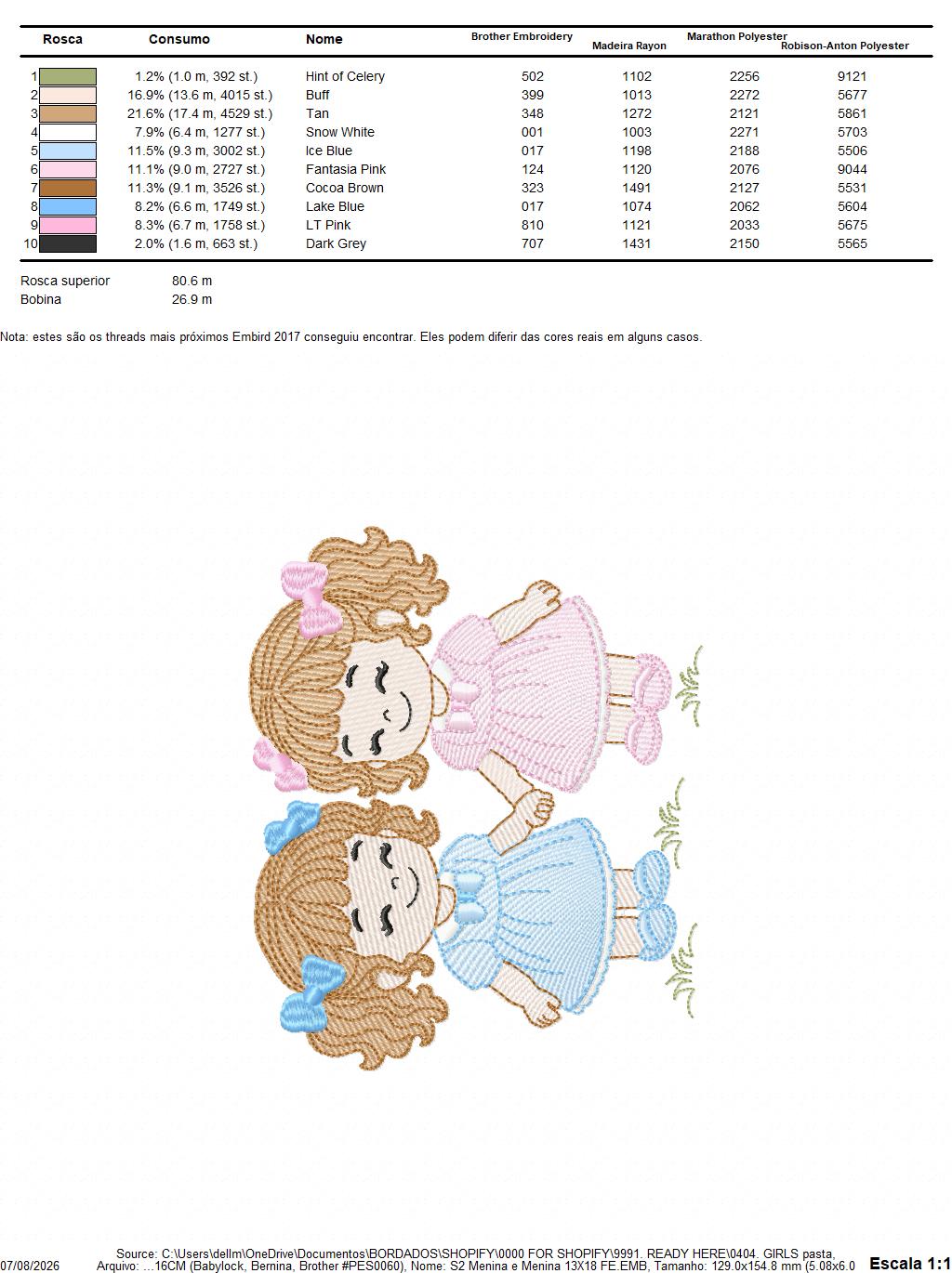 Baby girl embroidery design - Sisters machine embroidery pattern - Girl with long hair - instant download