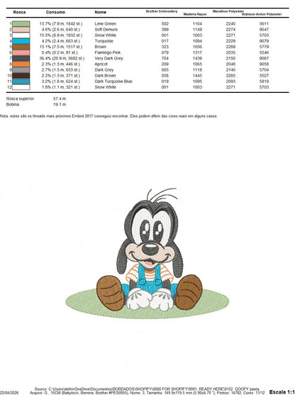 GOOFY embroidery design - Mickey Mouse machine embroidery pattern - Baby Boy file - Instant digital download pes (Copy) (Copy) Marcia Embroidery