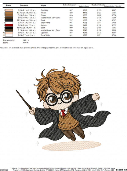 Harry Potter embroidery designs - HP machine embroidery patterns - Baby Girl Boy file - Instant digital download pes jef dst exp hus vp3 - Marcia Embroidery