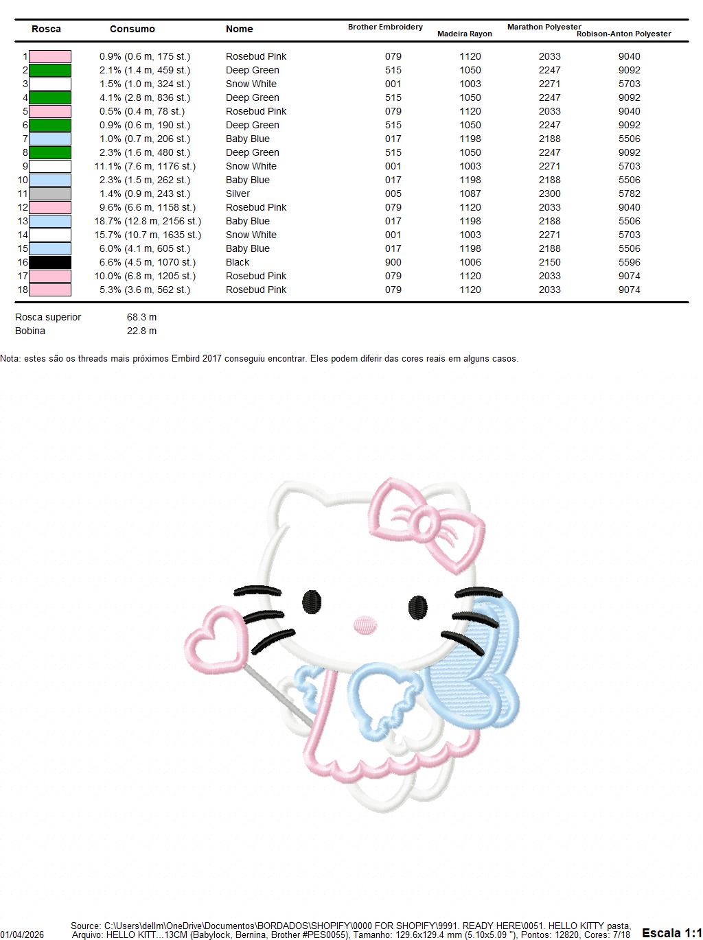 Hello Kitty embroidery designs - Cat Fairy with wings applique machine embroidery patterns - Baby Girl file - Instant digital download pes jef dst exp hus vp3 Marcia Embroidery