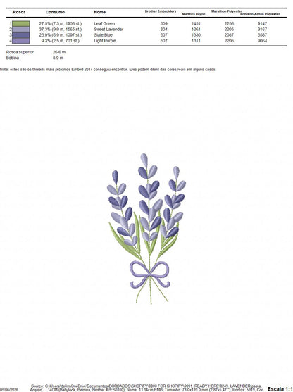 Lavender flowers embroidery design - Flower garden machine embroidery pattern - Floral Kitchen Tea towel - Instant download pes jef (Copy) Marcia Embroidery