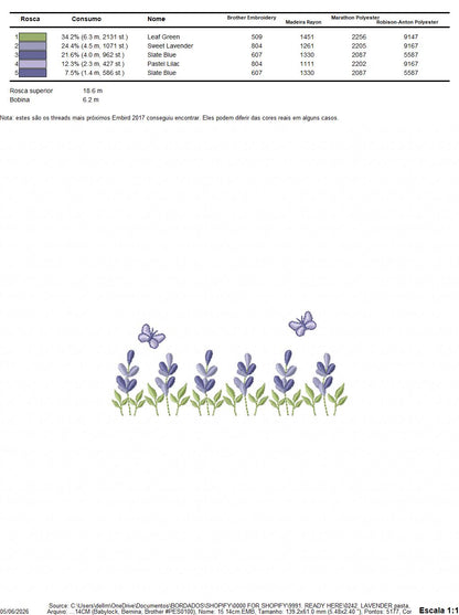 Flower garden embroidery design - Lavender flowers with butterflies machine embroidery pattern -  Kitchen Tea towel - Instant download pes (Copy) Marcia Embroidery