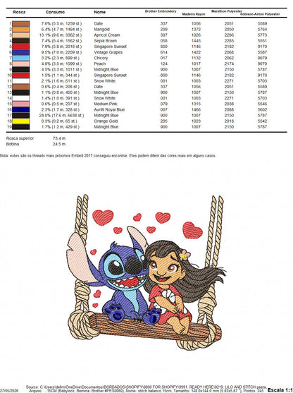 Stitch embroidery design - Lilo and Stitch Cartoon machine embroidery pattern - Baby boy and girl file - Instant digital download pes jef (Copy) Marcia Embroidery