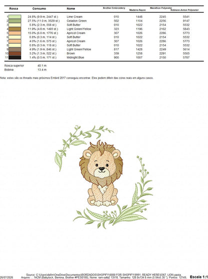Lion embroidery design - Safari Wild Animal machine embroidery pattern - Instant digital download pes jef dst
